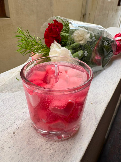 FROSTED HEART JAR CANDLE